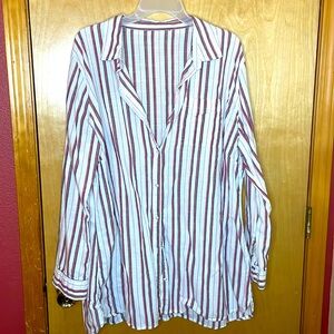 Dip button up long sleeve striped shirt 2x